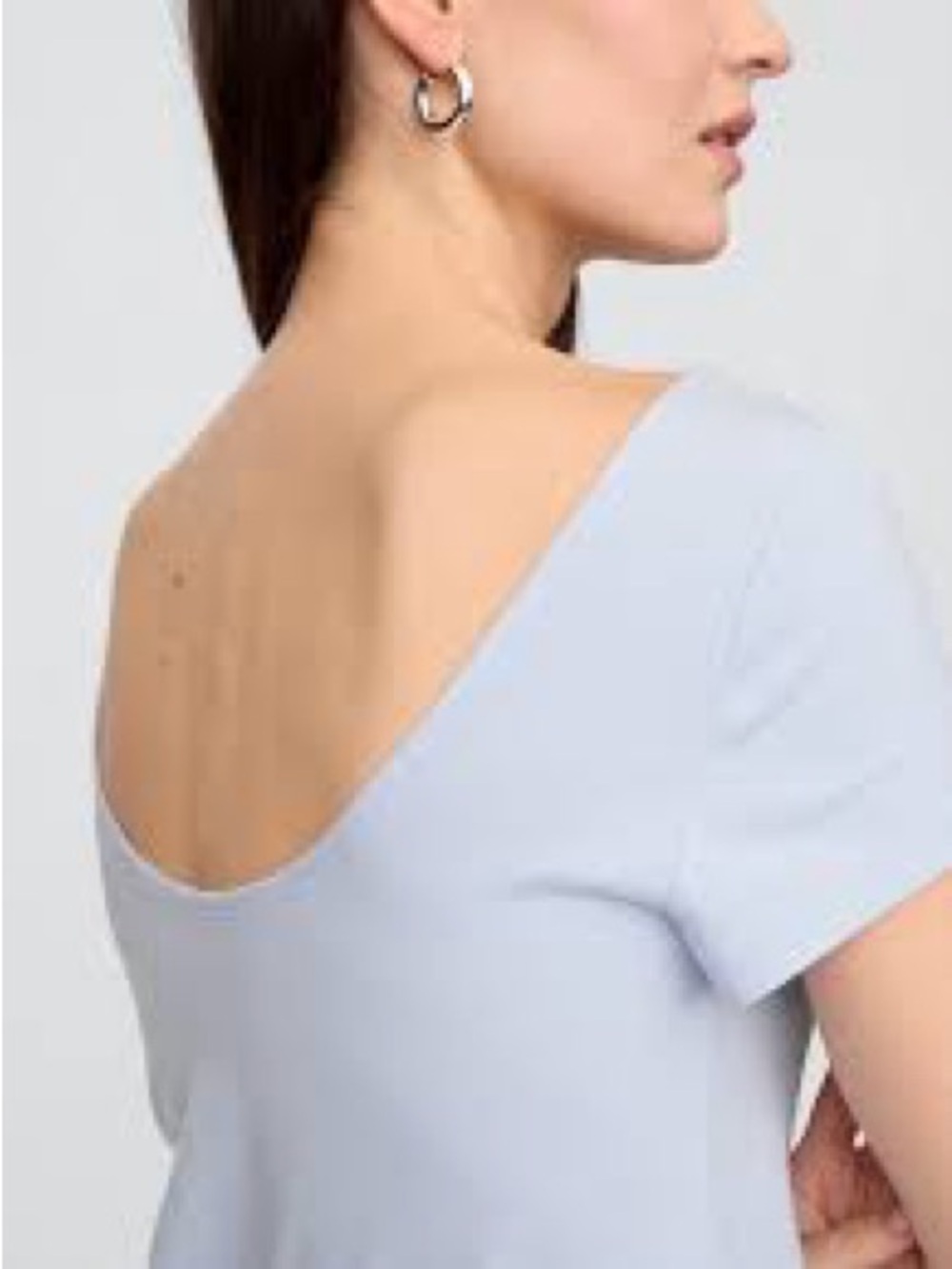 Gap  Factory Boatneck Open-Back T-Shirt Blue XXL